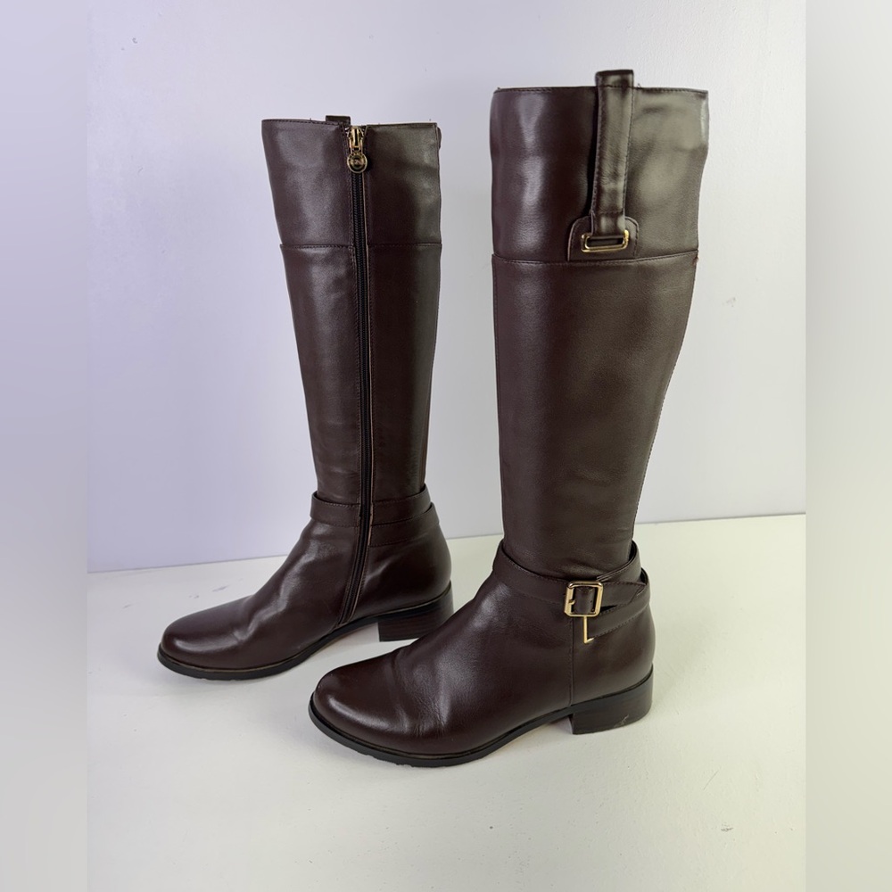 Solimani Gabi 12" slim calf riding boot size 8.5 M , brown - Picture 3 of 11